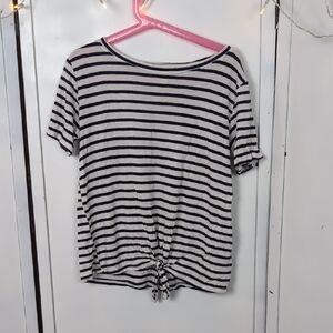 Nautical Navy and White Striped Kids Tee